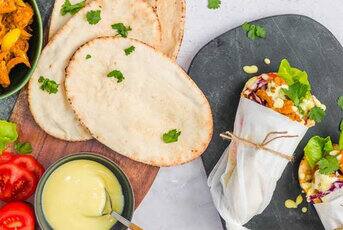 Chawarma au poulet avec pittas sans gluten