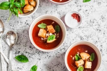 Red Onion Soup with Ciabatta Croutons