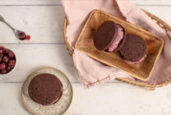 Chocolate and Cherry Ice Cream Sandwiches