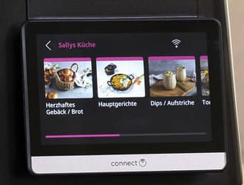 Guided-Cooking-Funktion mit 100 vorinstallierten Rezepten
