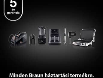 Braun háztartási kisgépek most 5 év garanciával.