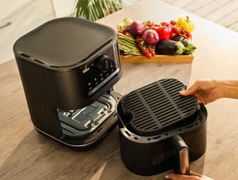 Drawer with PFAS-free ceramic coating.