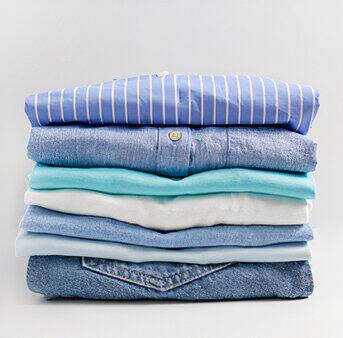 A pile of folded laundry.