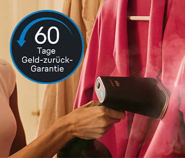 Jetzt alle unsere QuickStyle Dampfglätter 60 Tage ohne Risiko testen!*