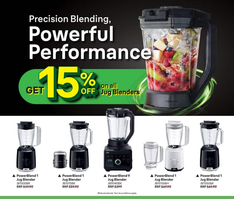 Get 15% off on all Jug Blenders