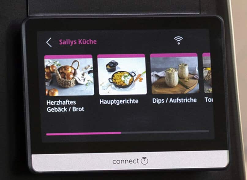 Guided-Cooking-Funktion mit 100 vorinstallierten Rezepten