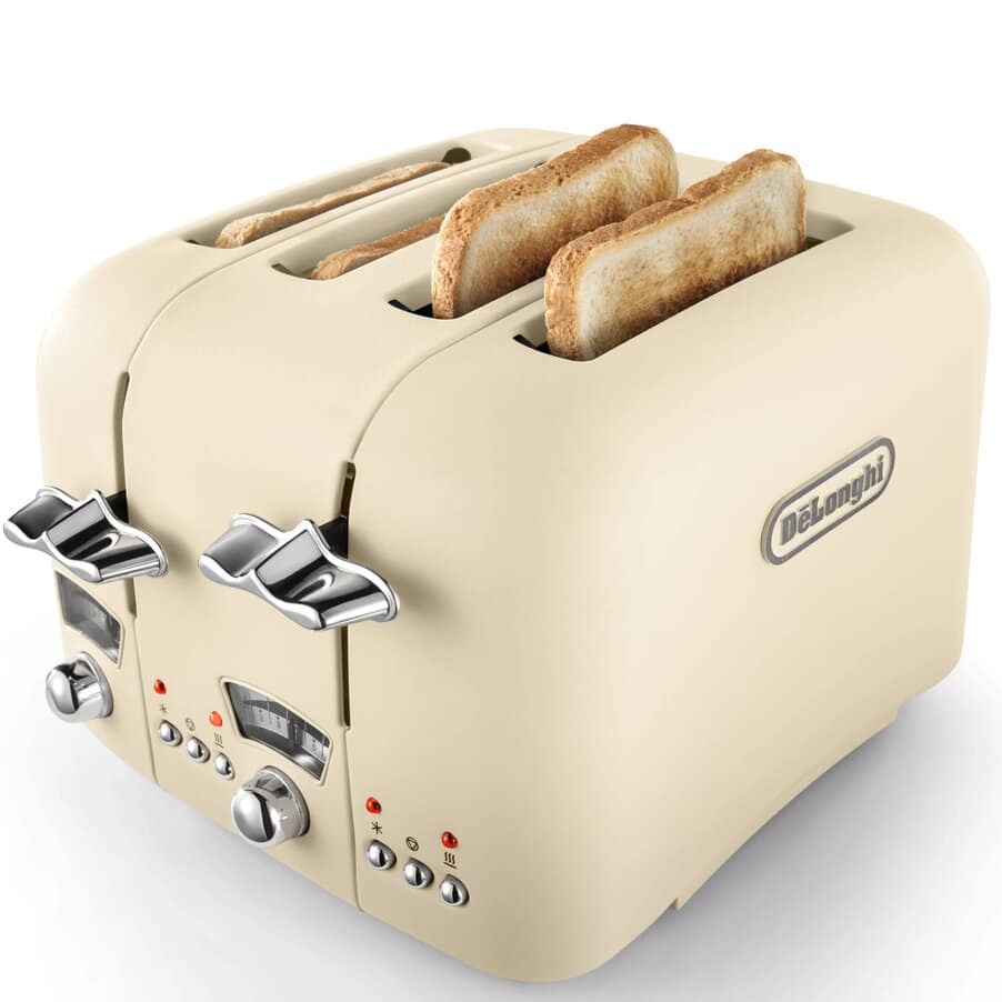 undefined, Argento Flora 4 slice Cream Toaster, undefined, Beige