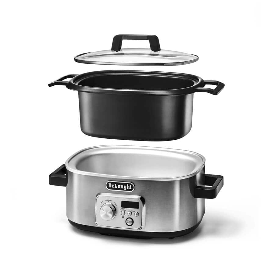 Slow cookers & Multi-Cookers, DeLonghi Livenza Programmable Slow Cooker with Stovetop-Safe Pot, undefined, Black