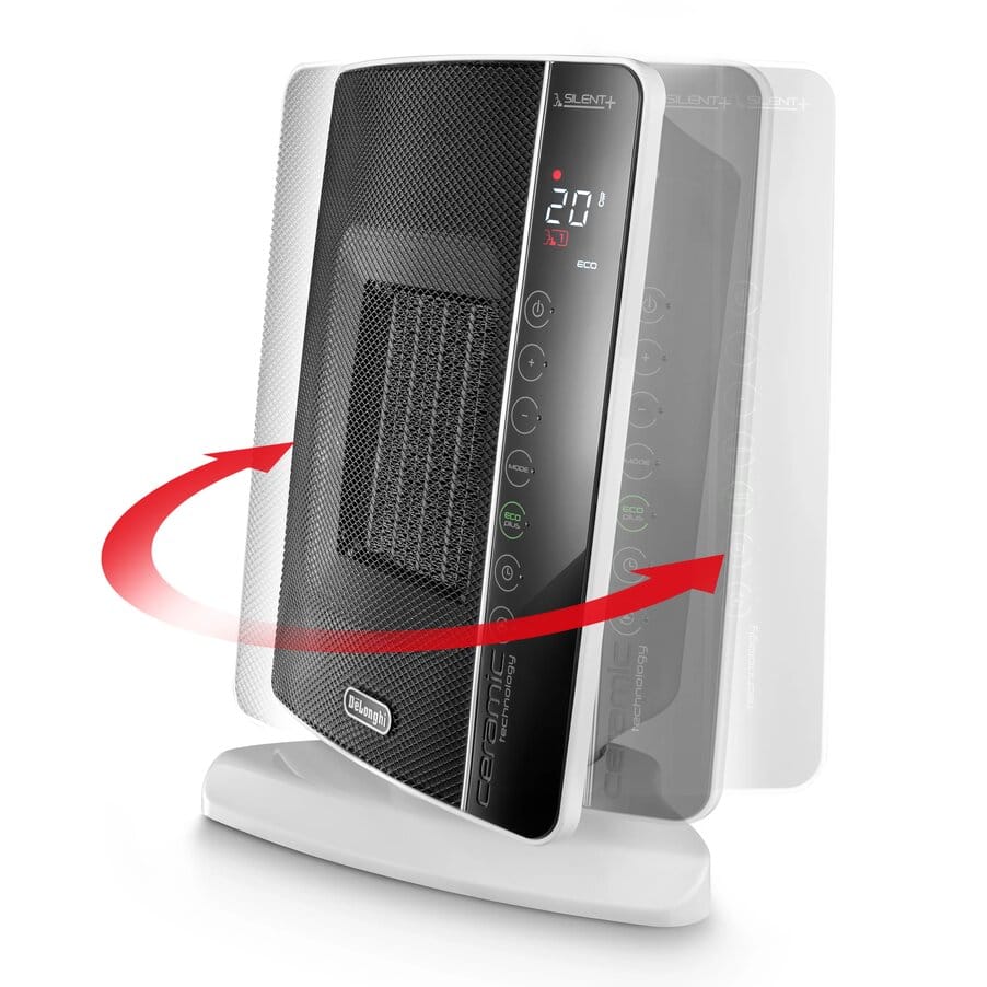 Tower ceramic fan heaters, 2400W Ceramic Desk Fan Heater with Silence System, undefined, White / dark grey