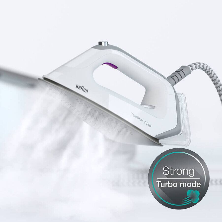 Additional Turbo mode for easy ironing of toughest fabrics