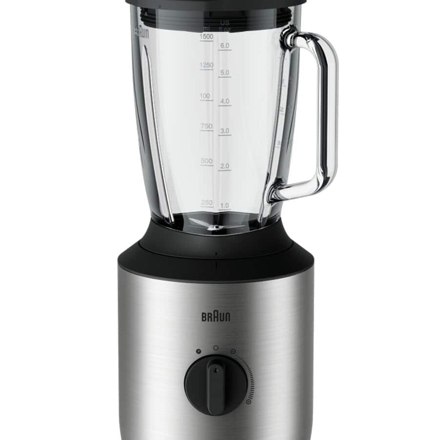 Metallinen PowerBlend 3 -tehosekoitin lasikannulla