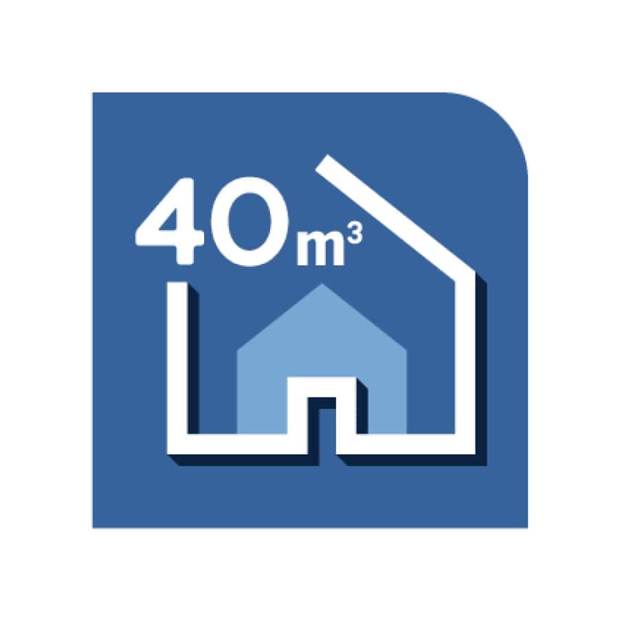 Hasta 40 m³
