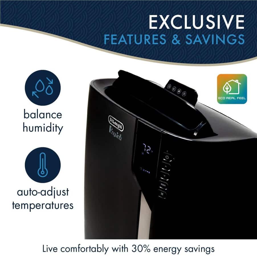 undefined, Arctic Whisper Extreme PAC EX390LVYN 700 sq ft portable air conditioner with Cool Surround Technology (TM) and EcoReal Feel, undefined, Black