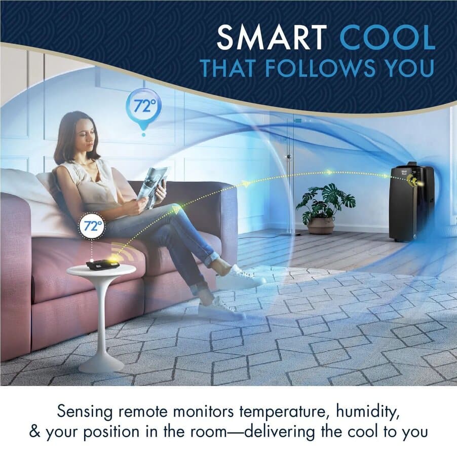 undefined, Arctic Whisper Extreme PAC EX390LVYN 700 sq ft portable air conditioner with Cool Surround Technology (TM) and EcoReal Feel, undefined, Black