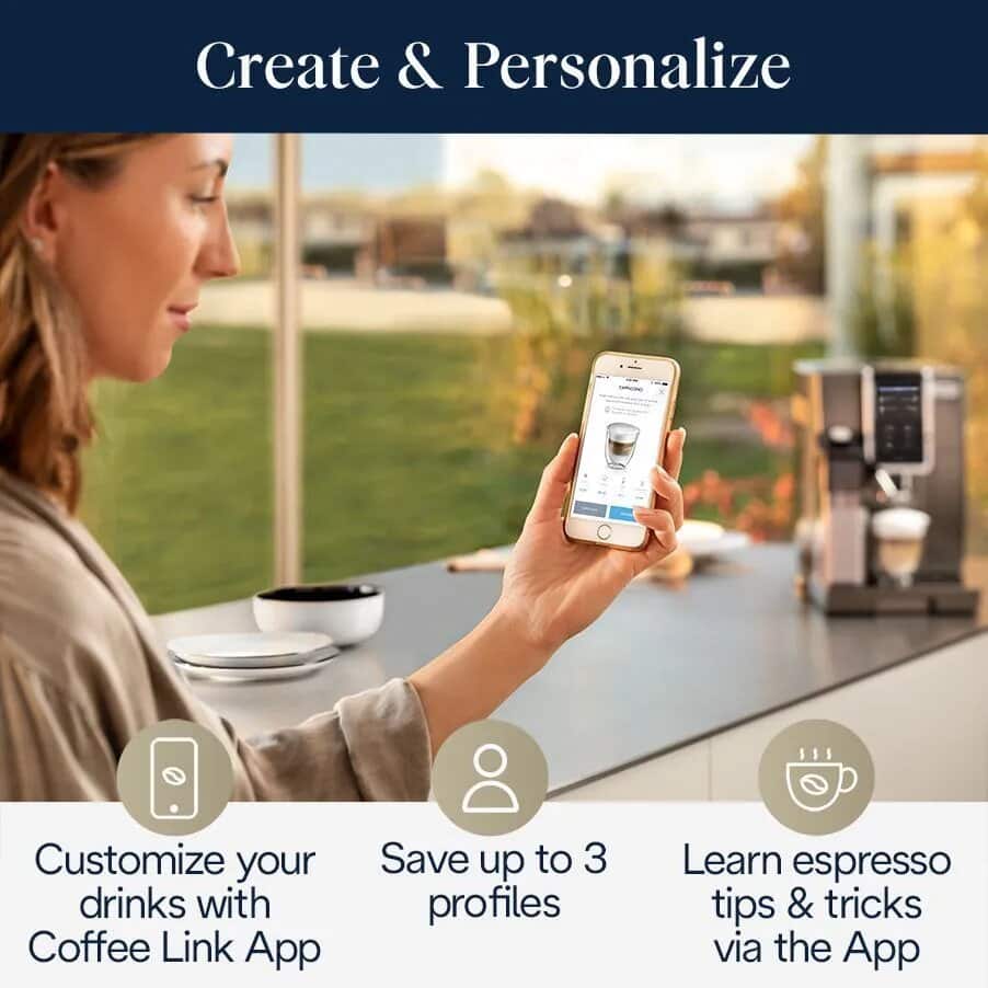undefined, Dinamica Plus Espresso Machine, Connected, undefined, Titanium
