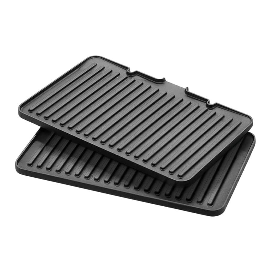 2 žebrované grilovací plotýnky