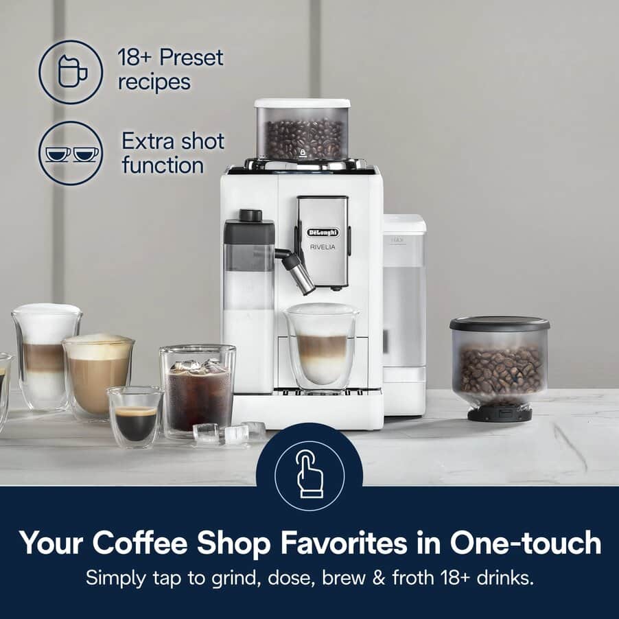 Rivelia, Rivelia Fully Automatic Espresso Machine, Arctic White, undefined, White