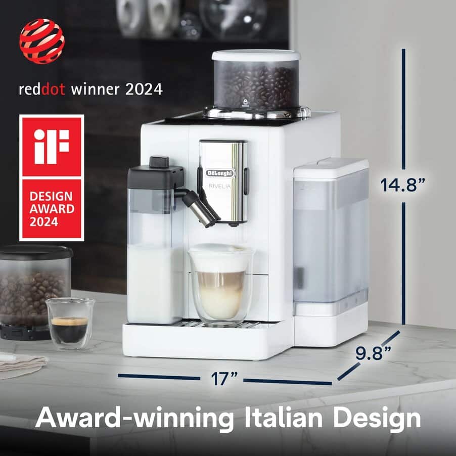 Rivelia, Rivelia Fully Automatic Espresso Machine, Arctic White, undefined, White