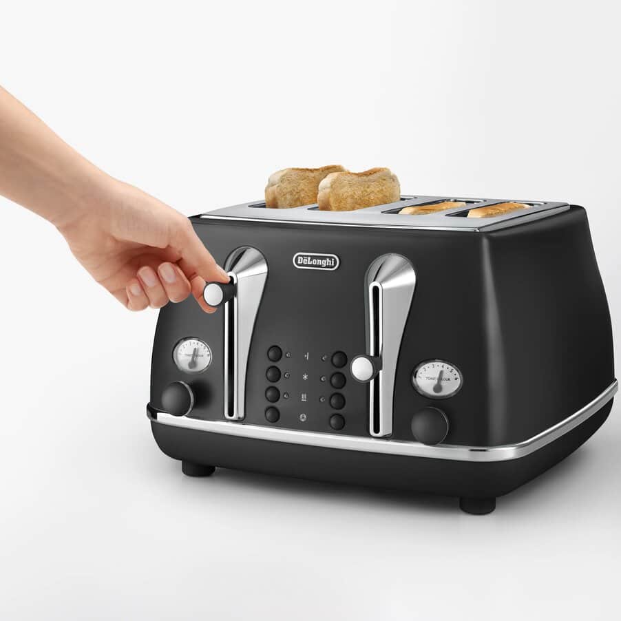undefined, Icona Capitals 4 Slice Toaster Black, undefined, Black