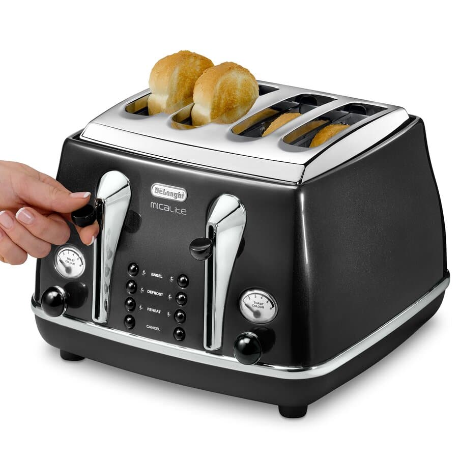 Icona toasters, Icona Micalite 4 slice Black Toaster, undefined, Black