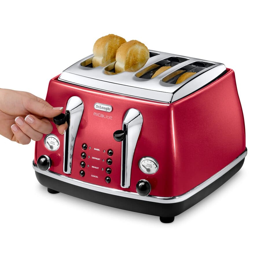 undefined, Icona Micalite 4 slice Red Toaster, undefined, Red