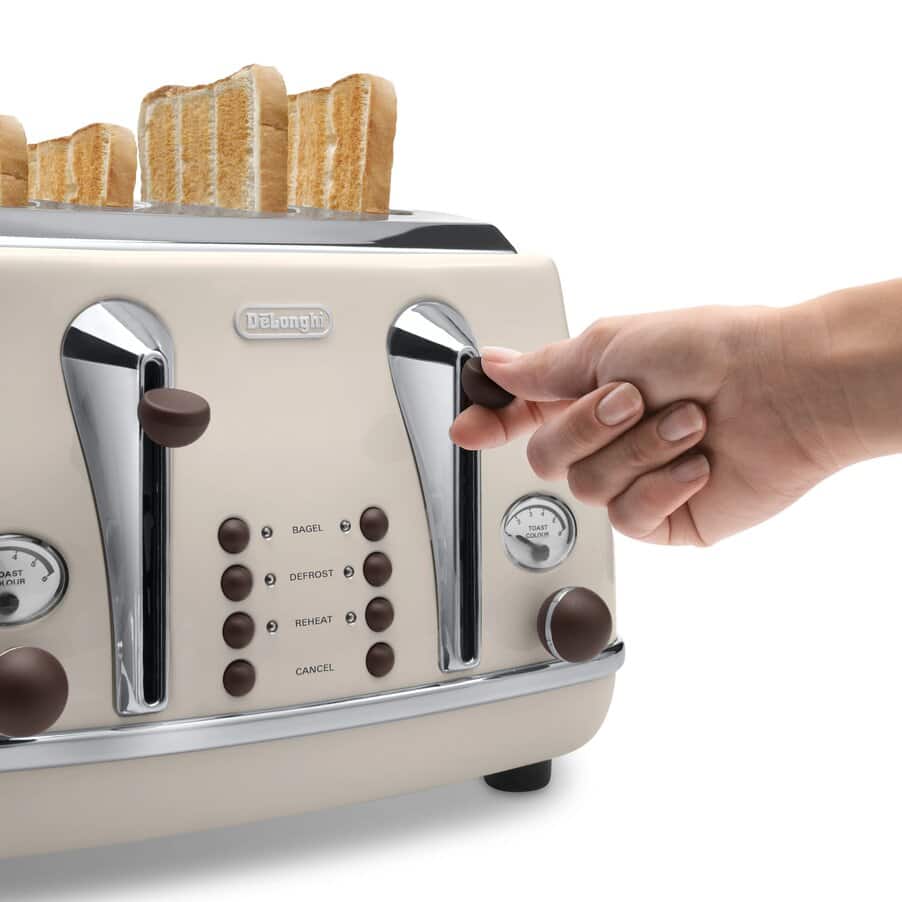 Icona toasters, Icona Vintage 4 slice Beige Toaster, undefined, Beige