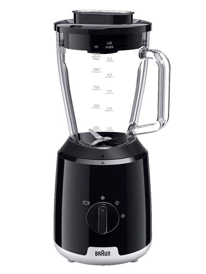 Batidora de vaso PowerBlend 1 negra con vaso de cristal