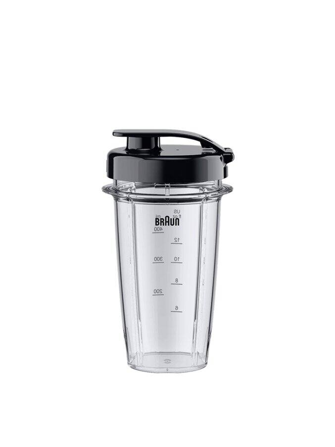 Botella de batido para llevar con tapa y grupo de cuchillas